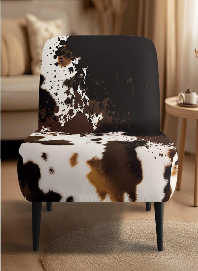 Yatixapu Accent Chair Slipcover Set of 2 Stretch Armless Cow Print Accent Chair Cover Washable Slipper Chair Slipcover Without Arms Covers Furniture Protector for Living Dining Room Hotel - Image 3